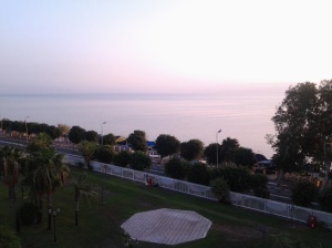 Viewed from Room 214 of Rimonim Mineral Hotel, Tiberias at 6:20AM