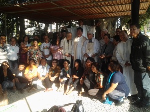 After the Mass at the Church of Mount of Beatitudes