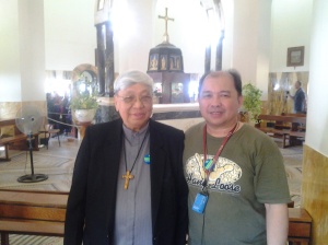 Bishop Dinulado D. Gutierrez DD inside the Church of Mount of Beatitudes with Me
