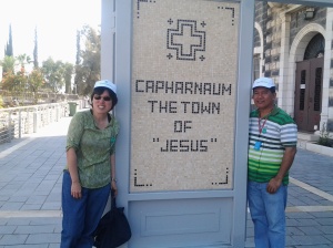 Fr. Estong and Belle at the Entrance 0 Capharnaum