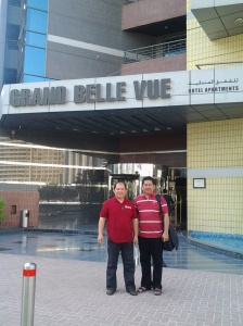 Outside grand Belle Vue Hotel-Dubai