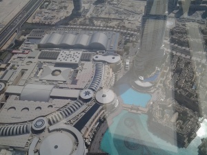 where we ate last night (TGIF Restaurant) viewed from Burj Khalifa