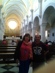 Me and Marigem inside the Saint Catherine Church - Bethlehem