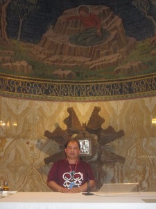 Me at the altar Inside the Basilica of the Lord's Agony -Gethsemane