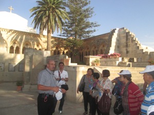 our Tour Guide and some of of my co-pilgrims inside the Pater Noster