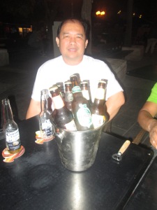 Me with ots of Beer at Gimmick at Jaffa St. Jerusalem