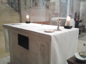 The altar of the crusader church, Emmaus