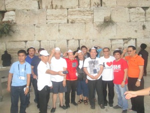 Male Pilgrims of our Group at the Western (Wailing) Wall